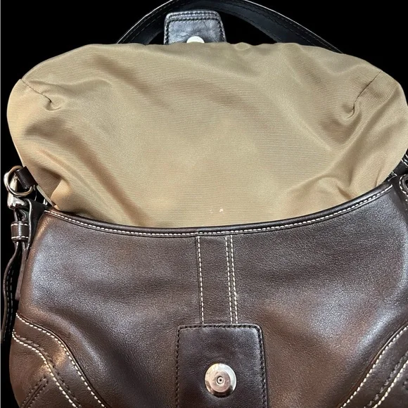 Coach Soho Flap Bag Dark Brown w/ COA & Dust Bag (A617) - Picture 10 of 16